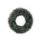 Alternate image 2 for Nearly Natural 4&#39;D Large Flocked Artificial Christmas Wreath with Pinecones, 150 Clear LED Lights and 360 Bendable Branches