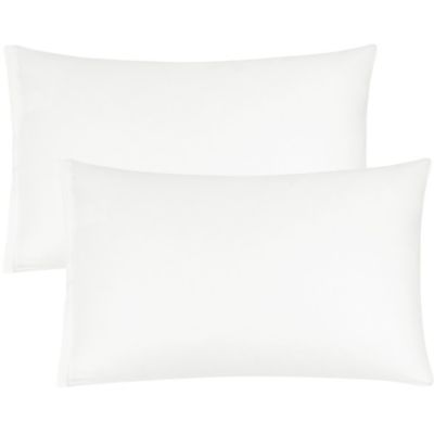 PiccoCasa 100% Cotton Solid 300 Thread Count Pillow Cases, Snow White King Pillowcase Set of 2, Zippered Pillow Covers, 20x36 Inches