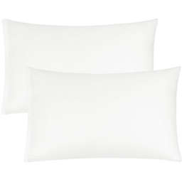 PiccoCasa Zippered Pillow Cases Egyptian Cotton 2-Pack 20 X 36 Inch, White