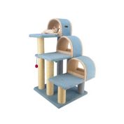 Armarkat 38-Inch Wooden Three Step Cat Tower Tree Condo Scratcher Kitten House In Sky Blue