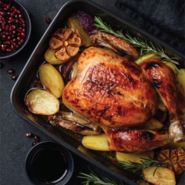 Baker's Secret Roaster Pan 13.6", Double Layer Non-stick Coating, Dark Gray Advanced Collection Carbon Steel. View a larger version of this product image.