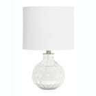 Alternate image 0 for Lalia Home 17.75" Contemporary Engraved Honeycomb Glass Table Desk Lamp With White Fabric Shade, Clear
