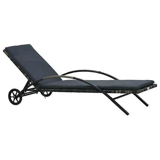 vidaXL Garden Sun Lounger Poly Rattan Wicker Outdoor Day Bed Chair Recliner 