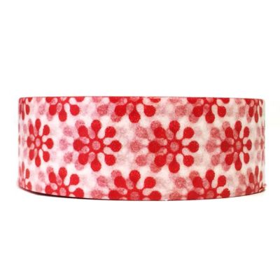 Wrapables Washi Masking Tape, Blissful Patterns Group / Red Orbit Flowers