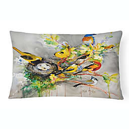Caroline's Treasures Spring Birds Canvas Fabric Decorative Pillow 12 x 16