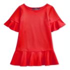 Alternate image 0 for Ralph Lauren Little Girl's Ponte Roma Bell Sleeve Dress Red Size 6X