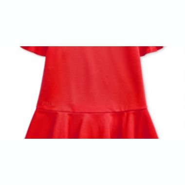 Ralph Lauren Little Girl's Ponte Roma Bell Sleeve Dress Red Size 6X. View a larger version of this product image.
