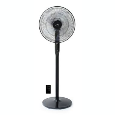 Sunpentown 16" DC-Motor Energy Saving Stand Fan with Remote and timer-Piano, Black. View a larger version of this product image.