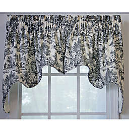 Ellis Curtain Victoria Park Toile High Quality Classic Print Swag Lined Empress Window Valance - 2-Piece - 70 x28