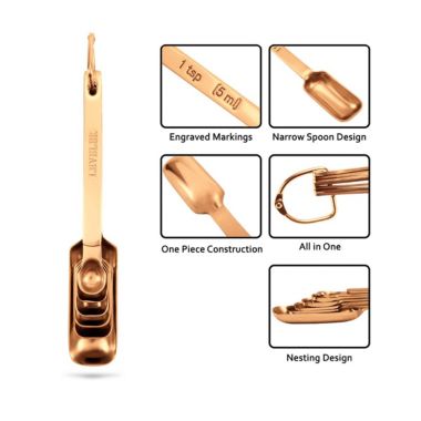 2LB Depot Copper Color Plated Measuring Cups & Spoons Set of 14. View a larger version of this product image.