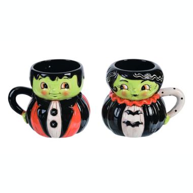 Transpac Johanna Parker Design Dolomite Set of 2 Mr & Mrs. Frank Mugs Frankie & Bride | Bed Bath & Beyond