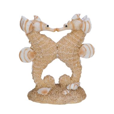 Sand and Shell Kissing Seahorses Figurine Beach Sea Horse Décor 3.5 inch. View a larger version of this product image.