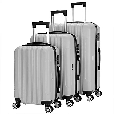 Zimtown 3PCS Luggage Travel Set Bag ABS Trolley Hard Shell Suitcase w/TSA lock. View a larger version of this product image.