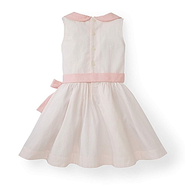 Hope & Henry Girls&#39; Seersucker Peter Pan Collar Dress (Pink, 3). View a larger version of this product image.