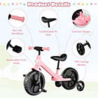 Alternate image 3 for Slickblue 4-in-1 Kids Training Bike Toddler Tricycle with Training Wheels and  Pedals-Pink