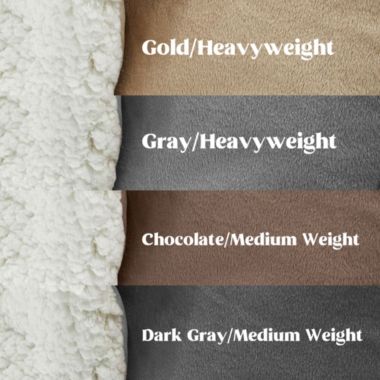 Unikome Classic 3-Piece Heavyweight Sherpa Ultra-Soft Reversible Down Alternative Comforter Set, Dark Gray, Queen. View a larger version of this product image.