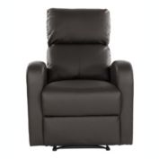 Lazzara Home Keamy Dark Brown Faux Leather Upholstered Reclining Chair
