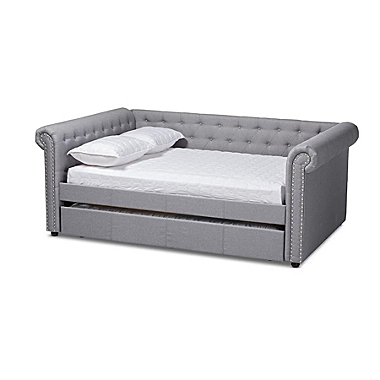 Baxton Studio Mabelle Modern And Contemporary Gray Fabric Upholstered Full Size Daybed With Trundle - Gray. View a larger version of this product image.