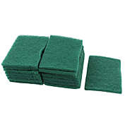Unique Bargains Scouring Pads, Non-Scratch Scouring Sponge Scrub Pads Kitchen Bowl Dish Wash Clean Scrub Cleaning Pads 15pcs Green, Great Grill Cleaner and Cast Iron Scrubber, Washable and Reusable