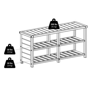 Keystone Bench, 2-Tier Shoe Storage, Teak. View a larger version of this product image.