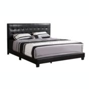 Passion Furniture Caldwell Black Queen Panel Bed