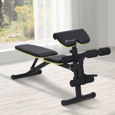 Soozier Adjustable Sit-Up Dumbbell Bench Multi-Functional Purpose Hyper Extension Bench With Adjustable Seat and Back Angle. View a larger version of this product image.