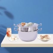 Infinity Merch Cooking Steam Pot Kitchen Cookware Stainless Steel 3 Tier Silver