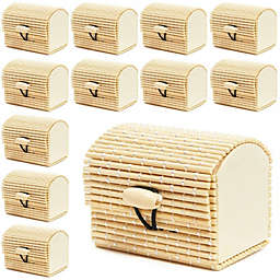 Juvale Mini Bamboo Treasure Chests with Silver String Design (2.4 x 2 In, 12-Pack)