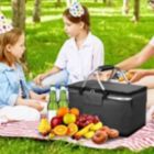 Alternate image 1 for Stock Preferred Large Insulated Picnic Basket Leakproof Warm Cooler Outdoor Grey