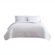 The Nesting Company Aspen Quilt and Pillow Sham Set - 3-Piece - Queen 90 x 90", White
