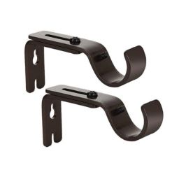 Kitcheniva Adjustable Bracket Hook Holder Brown 4 Pcs