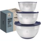 Alternate image 0 for Chef Pomodoro Stainless Steel Mixing Bowls with Lids, 3 Piece Set (1.5Qt, 3Qt, 5Qt) Navy