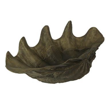 Contrast Lifelike Cast Polyresin Giant Clam Shell Decorative Bowl. View a larger version of this product image.
