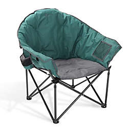 Arrowhead Outdoor Oversized Folding Camping Chair w/ External Pocket in Green