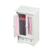 Badger Basket Co. Doll Armoire w/Three Hangers - White