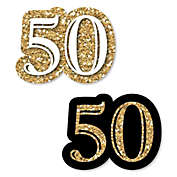 Big Dot of Happiness Adult 50th Birthday - Gold - DIY Shaped Birthday Party Cut-Outs - 24 Count