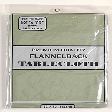 Carnation Home Fashions Vinyl Tablecloth with Polyester Flannel Backing - Sage 52x70". View a larger version of this product image.