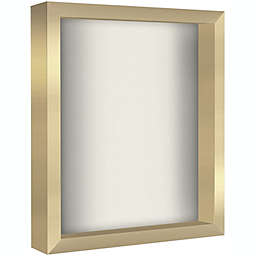 Americanflat 11x14 Shadow Box Frame in Gold with Soft Linen Back - Composite Wood with Polished Glass for Wall and Tabletop