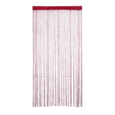 PiccoCasa Polyester Home Linen Sheer Curtains, Dew Drop Beaded Chain String Curtains Panel Partition Divider 78" X 39" Wall Door Curtain, Burgundy