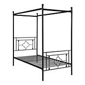Lazzara Home Norhill Black Metal Frame Twin Canopy Bed