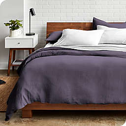 Bare Home Washed Duvet Cover and Sham Set - Premium 1800 Ultra-Soft Brushed Microfiber - Hypoallergenic, Stain Resistant (Sandwash Dusty Purple, Oversized Queen)