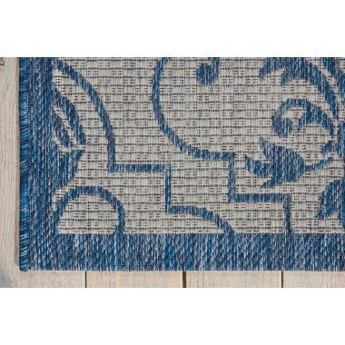 Nourison Garden Party Ivory/Blue Indoor/Outdoor Area Rug GRD04 7'10"X10'6". View a larger version of this product image.