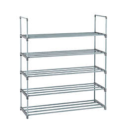 Inq Boutique 5 Tiers Shoe Rack Shoe Tower Shelf Storage Organizer For Bedroom, Entryway, Hallway, and Closet Gray Color RT