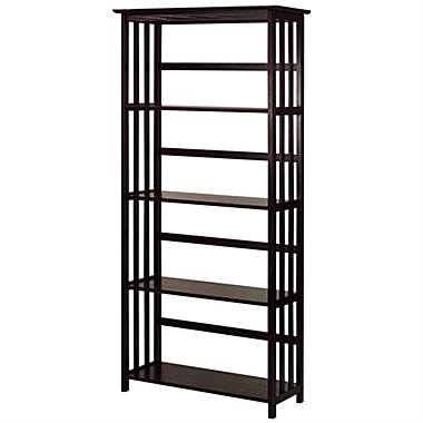 Casual Home Mission Style 5-Shelf  Bookcase-Espresso. View a larger version of this product image.