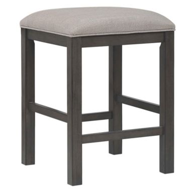 Besthom Shades of Gray 24 in. Gray Contemporary Backless Wood Frame Bar Stool with Upholstered Seat. View a larger version of this product image.