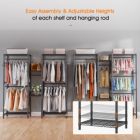 Alternate image 2 for Idealhouse Black Metal Clothes Rack with 0.98 in. Diameter Rods 75 in. W x 76.77 in. H