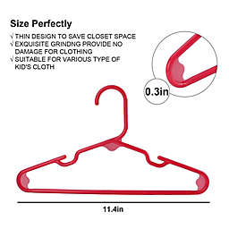 Stock Preferred Clothing Plastic Hangers in 10-Pcs Red 29x6.5x0.64 cm