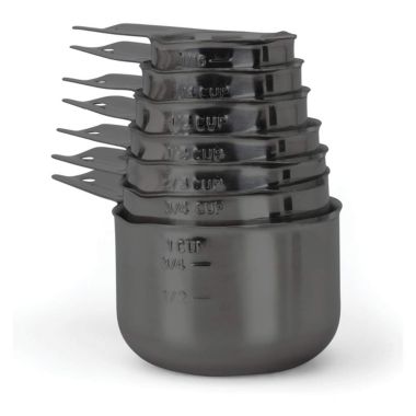 2LB Depot Black Measuring Cups, Premium 18/8 Stainless Steel Metal, Stackable & Nesting, Accurate Dual Spout Measuring Cup Design for Dry & Liquid Ingredients, 7 Piece Set. View a larger version of this product image.