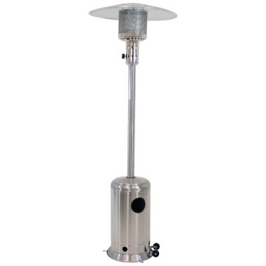 Sunnydaze Outdoor Propane Patio Heater with Cover and Wheels - 7 Foot - Stainless. View a larger version of this product image.