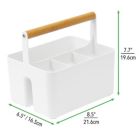 Alternate image 2 for mDesign Plastic Kitchen Tote, Divided Basket Bin with Wood Handle